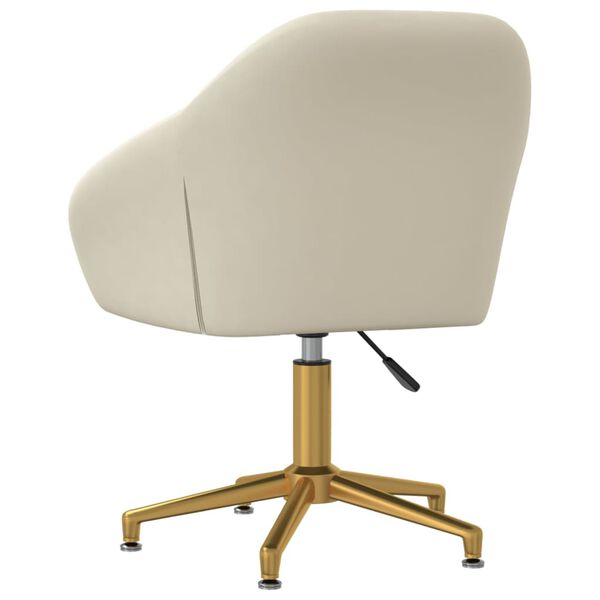 vidaXL Silla de comedor giratoria de terciopelo crema