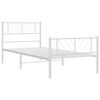 vidaXL Estructura cama sin colchón con estribo metal blanco 90x200 cm