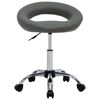 vidaXL Silla de trabajo con ruedas cuero sintético gris