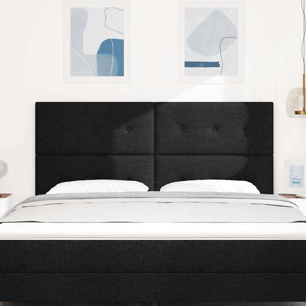 vidaXL Cabecero con cabecera Negro 180 cm Cuero sint&eacute;tico