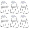 vidaXL Sillas plegables, 6 unidades, piel sint&eacute;tica blanca.