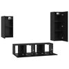 vidaXL Conjunto de mueble de TV 4 pcs Roble Negro Madera de ingenier&iacute;a