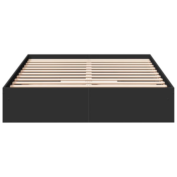 vidaXL Cama con cajones madera de ingeniería negro 140x190 cm
