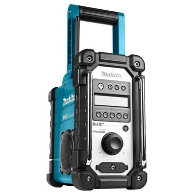 Makita Radio de construcción sin baterías ni cargador azul y negro