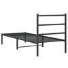 vidaXL Estructura cama sin colch&oacute;n con cabecero metal negro 75x190 cm