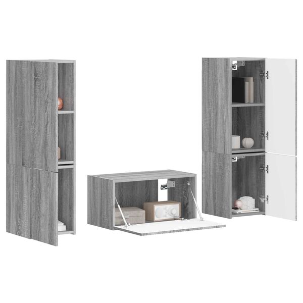 vidaXL Conjunto de mueble de TV 5 pcs Gris Sonoma Madera de ingenier&iacute;a