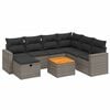 vidaXL Set de sof&aacute;s de jard&iacute;n 8 pzas y cojines rat&aacute;n sint&eacute;tico gris