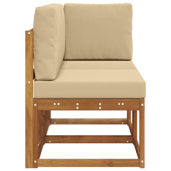 vidaXL Sof&aacute; de esquina y centro para exterior 2 Pieza Natural y Beige