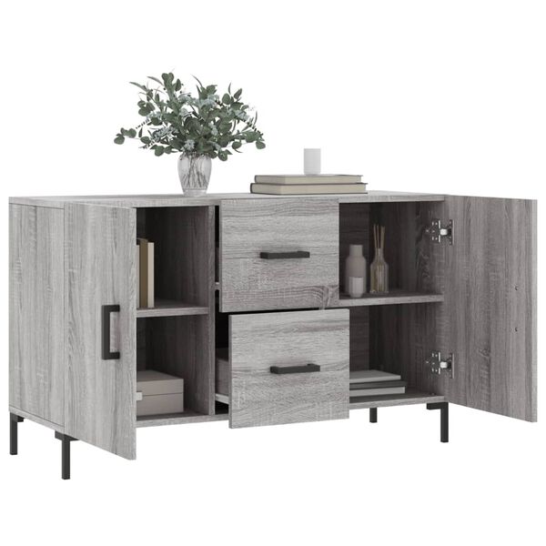 vidaXL Aparador de madera de ingenier&iacute;a gris Sonoma 100x36x60 cm