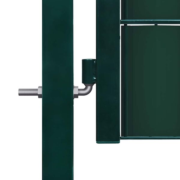 vidaXL Puerta de valla de PVC y acero 100 x 100 cm verde