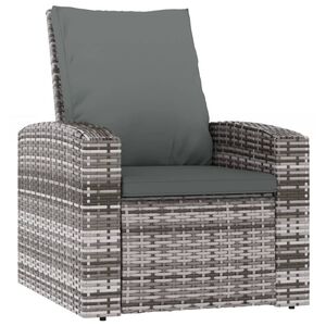 vidaXL Sill&oacute;n reclinable de jard&iacute;n con cojines rat&aacute;n sint&eacute;tico gris