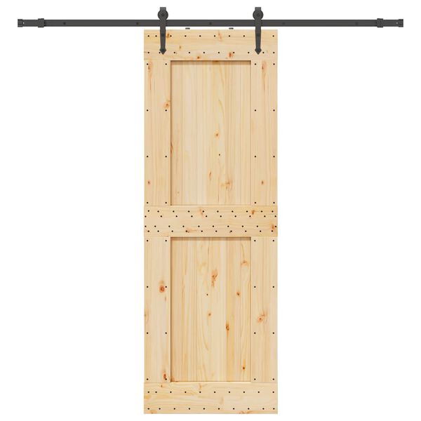 vidaXL Puerta corredera con herrajes madera maciza de pino 80x210 cm