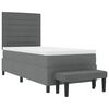 vidaXL Cama tipo Box Spring con colch&oacute;n Gris oscuro 80 x 200 cm tela