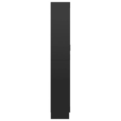 vidaXL Vitrina de aglomerado negro brillante 82,5x30,5x185,5 cm