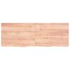 vidaXL Encimera ba&ntilde;o madera maciza tratada marr&oacute;n claro 140x50x(2-4)cm