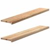 vidaXL Alf&eacute;izares de ventana 2 uds madera maciza roble sin tratar