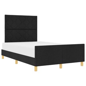 vidaXL Estructura de cama con cabecera Negro 120 x 200 cm tela