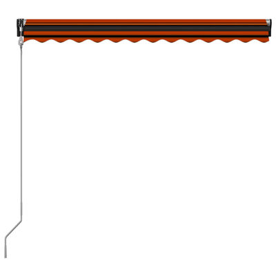 vidaXL Toldo retráctil sensor de viento LED naranja y marrón 350x250cm