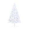 vidaXL Medio árbol de Navidad con luces y bolas blanco 120 cm