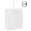 vidaXL Bolsas de papel con asas 250 uds blanca 18x8x22 cm