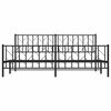 vidaXL Estructura cama sin colchón con estribo metal negro 193x203 cm