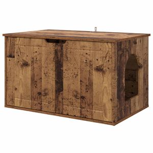vidaXL Casa para Gatos Madera vieja 85 x 55 x 50,5 cm