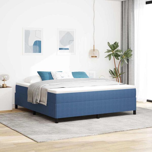 vidaXL Estructura de cama Azul 180 x 200 cm Telas de pana