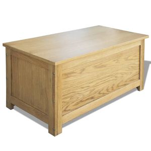 vidaXL Caja de almacenamiento de madera maciza de roble 90x45x45 cm