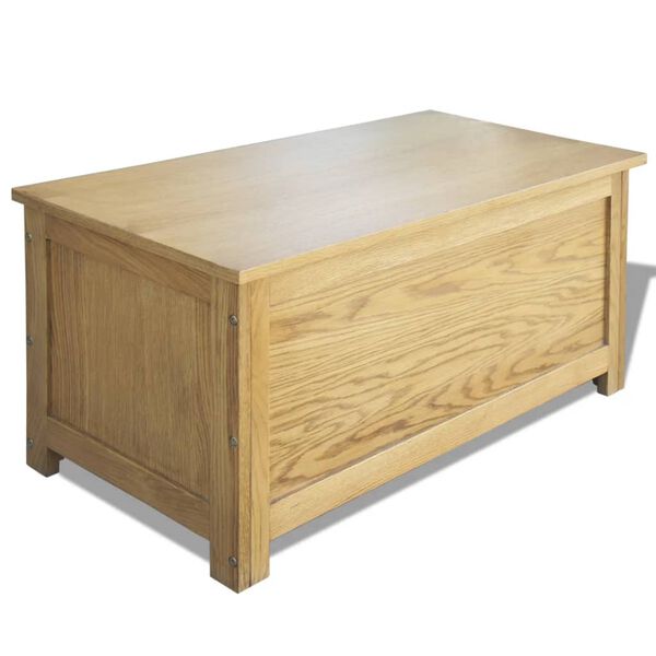 vidaXL Caja de almacenamiento de madera maciza de roble 90x45x45 cm