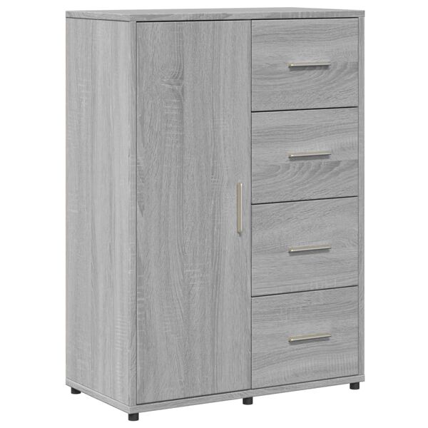 vidaXL Aparador de madera de ingenier&iacute;a gris Sonoma 60x31x84 cm