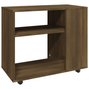 vidaXL Mesa auxiliar madera contrachapada roble marr&oacute;n 70x35x55 cm