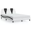 vidaXL Estructura de cama Viana con LED sin colchón blanco y negro 140x190 cm