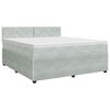 vidaXL Cama box spring con colch&oacute;n Gris Claro 140 x 190 cm Terciopelo