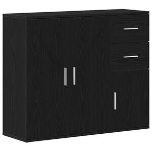 vidaXL Aparador Roble Negro 91x29,5x75 cm Madera de Ingenier&iacute;a