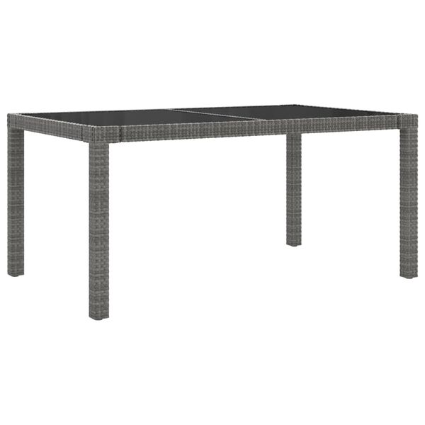 vidaXL Set de comedor jard&iacute;n 7 pzas cojines rat&aacute;n sint&eacute;tico negro gris