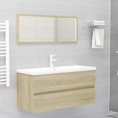 vidaXL Mueble lavabo madera contrachapada roble Sonoma 100x38,5x45 cm