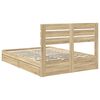 vidaXL Cama con almacenamiento con cabecera Roble Sonoma 150 x 200 cm