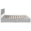 vidaXL Cama con almacenamiento con cabecera Gris Sonoma 200 x 200 cm