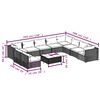 vidaXL Set muebles de jardín 11 pzas y cojines ratán sintético negro
