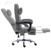 vidaXL Silla de oficina de masaje de cuero sint&eacute;tico gris antracita