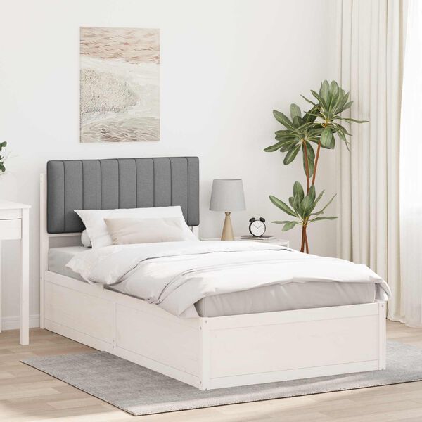 vidaXL Estructura de Cama con Cabecera Tapizada Gris Claro