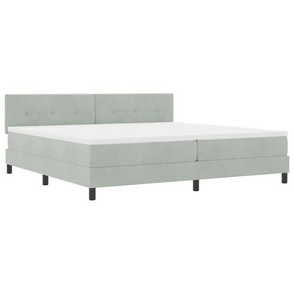 vidaXL Cama tipo Box Spring Gris Claro 200 x 200 cm Terciopelo