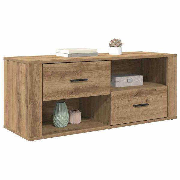 vidaXL Gabinete de TV con caj&oacute;n Roble artesanal 100 x 35 x 40 cm