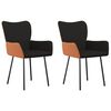 vidaXL Sillas de comedor 2 unidades cuero sint&eacute;tico y tela negro