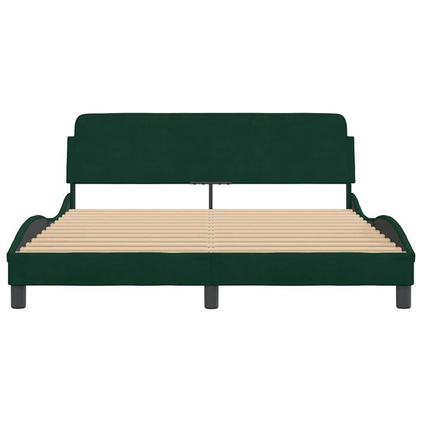 vidaXL Estructura de cama Dover terciopelo verde oscuro 160x200 cm