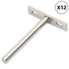 vidaXL Soportes flotantes para estantes 12uds invisibles acero carbono