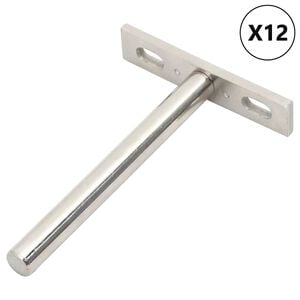 vidaXL Soportes flotantes para estantes 12uds invisibles acero carbono