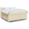 vidaXL Cama box spring con colch&oacute;n tela color crema 180x200 cm