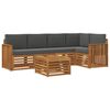 vidaXL Conjunto de sof&aacute;s de exterior 6 uds. Natural y Antracita