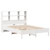 vidaXL Cama con estanter&iacute;a sin colch&oacute;n madera maciza blanca 120x190 cm